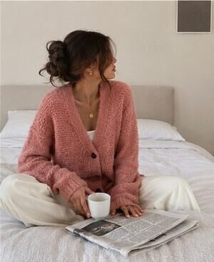 Roberto Collina Alpaca Wool Bouclé Cardigan Pink Italy NWT M Oversized